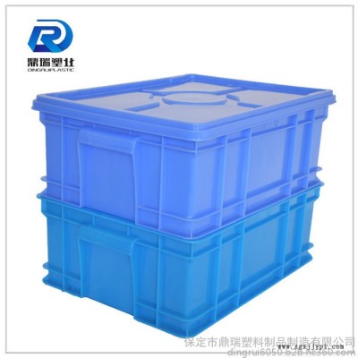 山西鼎瑞大号家用整理箱塑料 /周转箱厂家/蓝色加厚加盖子塑料周转箱储物箱图3