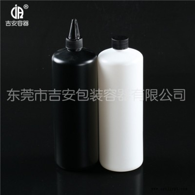 供应1L黑尖瓶美甲专用瓶 UV胶瓶 尖嘴瓶 化工塑料瓶图2