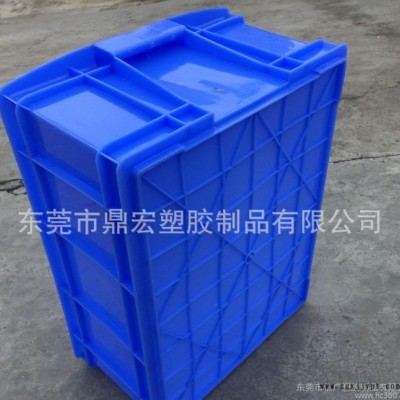 耐摔抗冲击PE塑料箱 餐具物流运输塑胶箱 蓝色底部加强筋周转图3