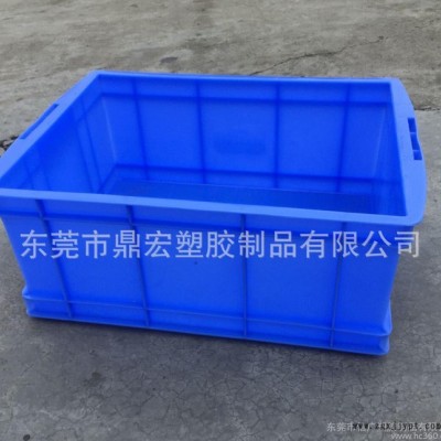 耐摔抗冲击PE塑料箱 餐具物流运输塑胶箱 蓝色底部加强筋周转图2