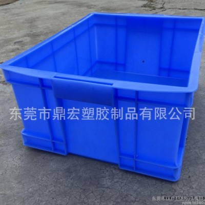 耐摔抗冲击PE塑料箱 餐具物流运输塑胶箱 蓝色底部加强筋周转图1