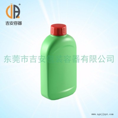 吉安容器 JAPC600ml 扁瓶 绿色600ml毫升 600g包装塑料瓶 化工液体瓶 厂家现货供应