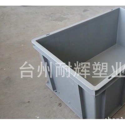 新款上市600-280平底物流箱 灰色全新料加厚 可堆式 E图3