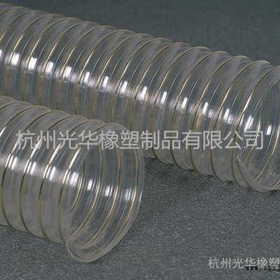 现货供应 钢丝螺旋增强软管 pu塑料软管 物料输送 通风 吸尘器用图2