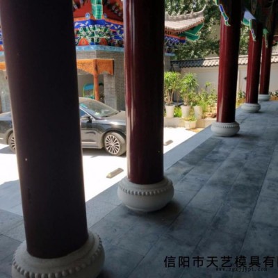 天艺直径500mm中式圆鼓柱头、脚 古建模具图5