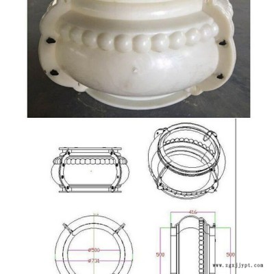 天艺直径500mm中式圆鼓柱头、脚 古建模具图2
