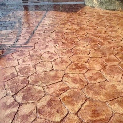 上海桓石彩色水泥混凝土压模地坪专用材料供应、橡胶模具可定制模具、仿石仿木仿砖压花地坪路面材料 彩色水泥压模路面图8