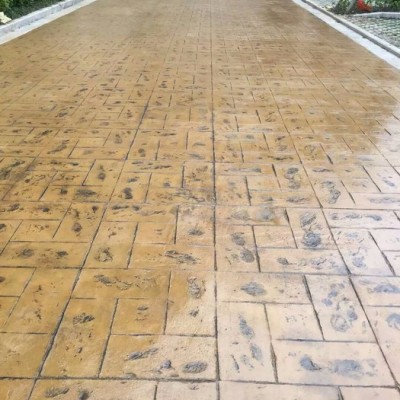 上海桓石彩色水泥混凝土压模地坪专用材料供应、橡胶模具可定制模具、仿石仿木仿砖压花地坪路面材料 彩色水泥压模路面