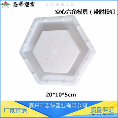 嘉兴志华塑业厂家 供应 空心六角模具 实心六角模具 半六角模具六角护坡模具 高铁高速公路护坡模具图1