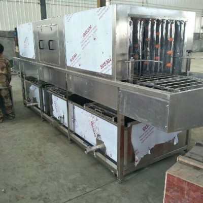 鼎鸿XKJ-2000型豆腐盘子清洗机 隧道式洗箱机 食品盒子清洗机 塑料模具清洗机 洗盒机报价 料桶图5