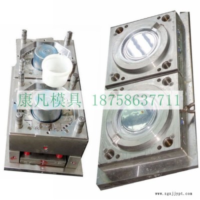 浙江台州黄岩塑料模具厂，热流道2腔塑胶桶模具 塑料包装桶模具图5