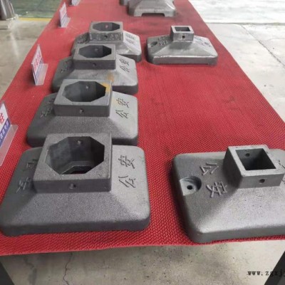 鑫盛源铸铁护栏底座 底盘长宽高可以定做交通隔离墩 各种口径带字 模具实型铸造图8