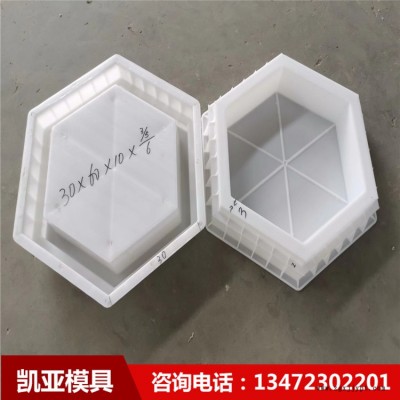 水泥预制六棱块塑料模具 实心六棱砖模具 凯亚模具厂家图2