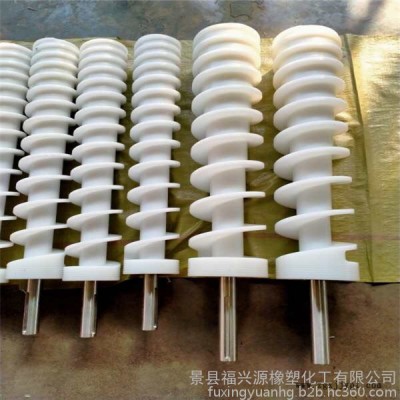 河北福兴源橡塑**定制灌装贴标机设备配件尼龙螺旋推瓶器   螺旋进瓶分瓶器  定位螺旋 高分子输送螺杆图6