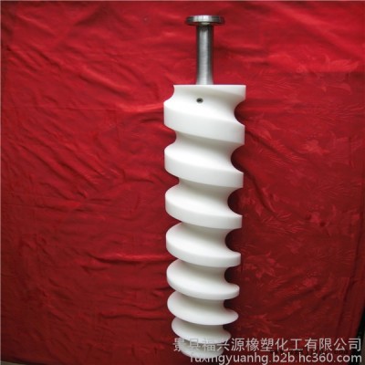 河北福兴源橡塑**定制灌装机设备配件尼龙螺旋推瓶器  进瓶分瓶器  定位螺旋   进瓶螺杆 高分子输送螺杆图5