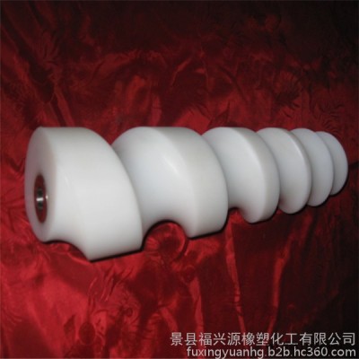 河北福兴源橡塑**定制灌装机设备配件尼龙螺旋推瓶器  进瓶分瓶器  定位螺旋   进瓶螺杆 高分子输送螺杆图6