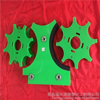 河北福兴源橡塑厂家加工定制灌装机贴标机设备配件 尼龙星轮护板 尼龙拨瓶轮 星轮护板组件 中心导板 进出瓶星轮生产厂家图8