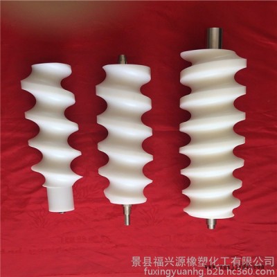 河北福兴源橡塑**定制灌装机设备配件耐磨尼龙螺旋推瓶器  输送螺旋进瓶分瓶器    高分子输送螺杆 进瓶绞龙图3