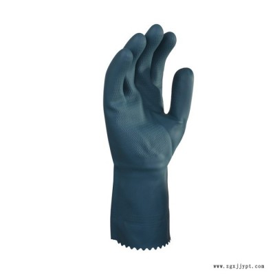 Delta/代尔塔201530氯丁防化橡胶手套 防酸碱 防油脂 适用于实验室 化学品处理等