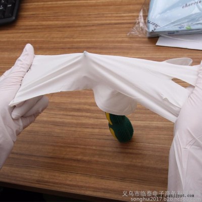 松晖12寸加长型 加长手套加厚劳保手套一次性丁晴橡胶塑胶检查手套乳胶工作实验室手套图5