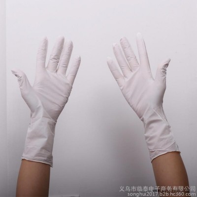 松晖12寸加长型 加长手套加厚劳保手套一次性丁晴橡胶塑胶检查手套乳胶工作实验室手套图3