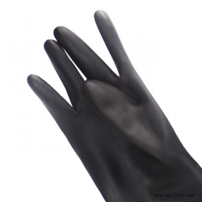 劳保橡胶加长加厚南丰牌双色耐酸碱工业手套黑色乳胶手套短中长袖