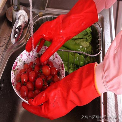 冬季家用洗碗手套 洗衣服橡胶手套 乳胶防水家务手套厂家批发图2