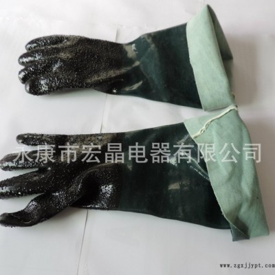 橡胶手套  喷砂机专用 加厚防水防滑耐磨防高温放静电直销图3