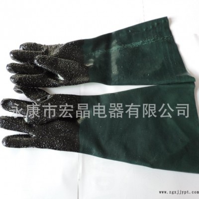 橡胶手套  喷砂机专用 加厚防水防滑耐磨防高温放静电直销图2