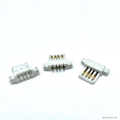 USB A母2.0单胶芯端子母座 180度沉板胶芯带定位柱-LCP黑图2