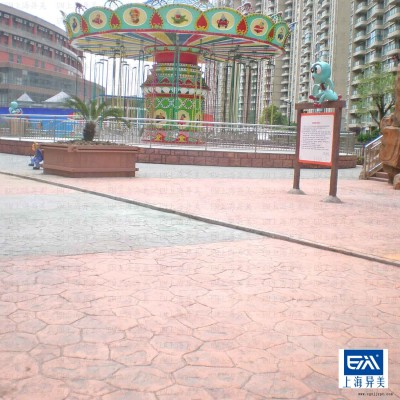 小区度假村压模地面脱模剂，模具免费借用图2