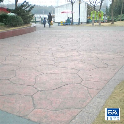 小区度假村压纹地坪脱模剂，模具免费借用图4
