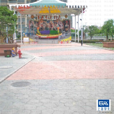 学校厂区压花地坪脱模剂，模具免费借用图5