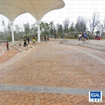 学校厂区压花地坪脱模剂，模具免费借用图4