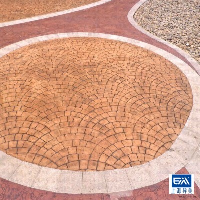 小区度假村压花路面脱模剂，模具免费借用图4