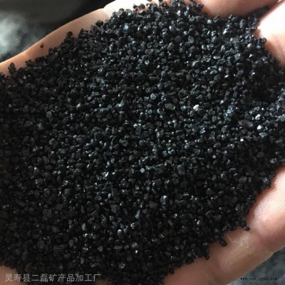 亮黑砂工厂热销金刚砂 铜矿砂 混凝土骨料金刚砂20-40目 喷砂除锈图2