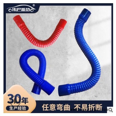 汽车夹布大口径硅胶管 耐高温波纹钢丝管 发动机进气水管硅胶管图2