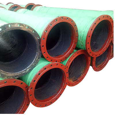 现货供应红头钢丝水泵用吸排水胶管工业天然橡胶管法兰输水橡胶管