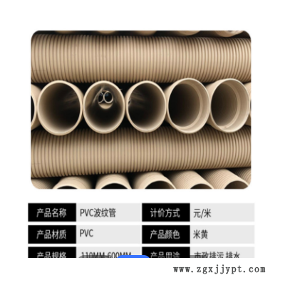 一固管道定制pvc双壁波纹管100-500pvc波纹管定制打孔穿线波纹管图1