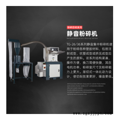 塑料制品粉碎机TG不锈钢粉尘装置静音粉碎机22KW齿轮机边破碎机图2