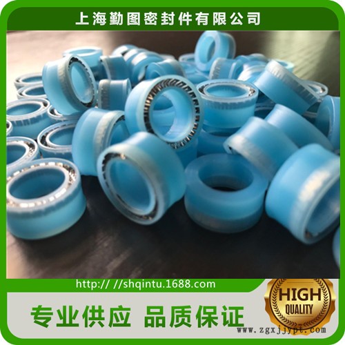 蓝色UPE泛塞封 耐磨损轴用密封圈 弹簧旋转泛塞封密封圈