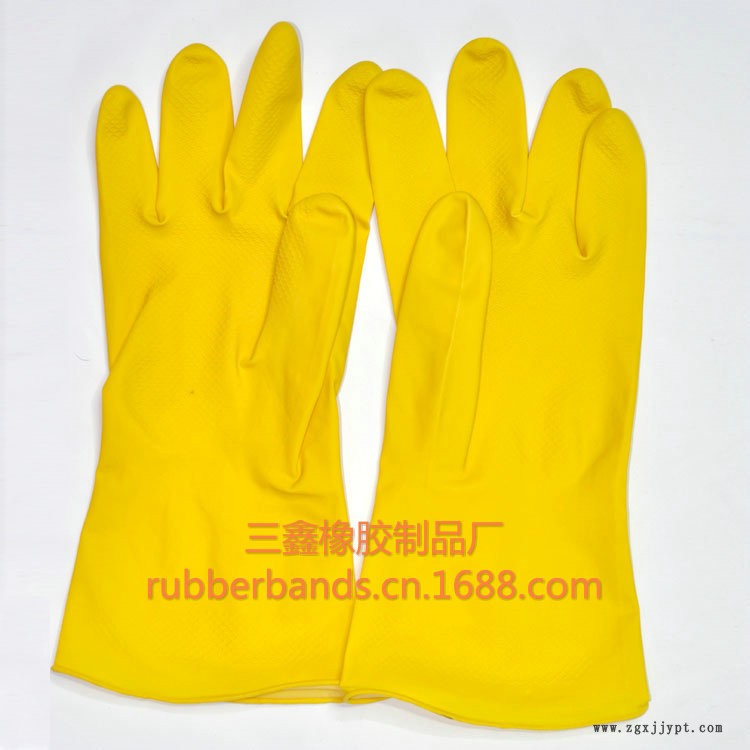 黄色浸绒家用手套40-60g-1