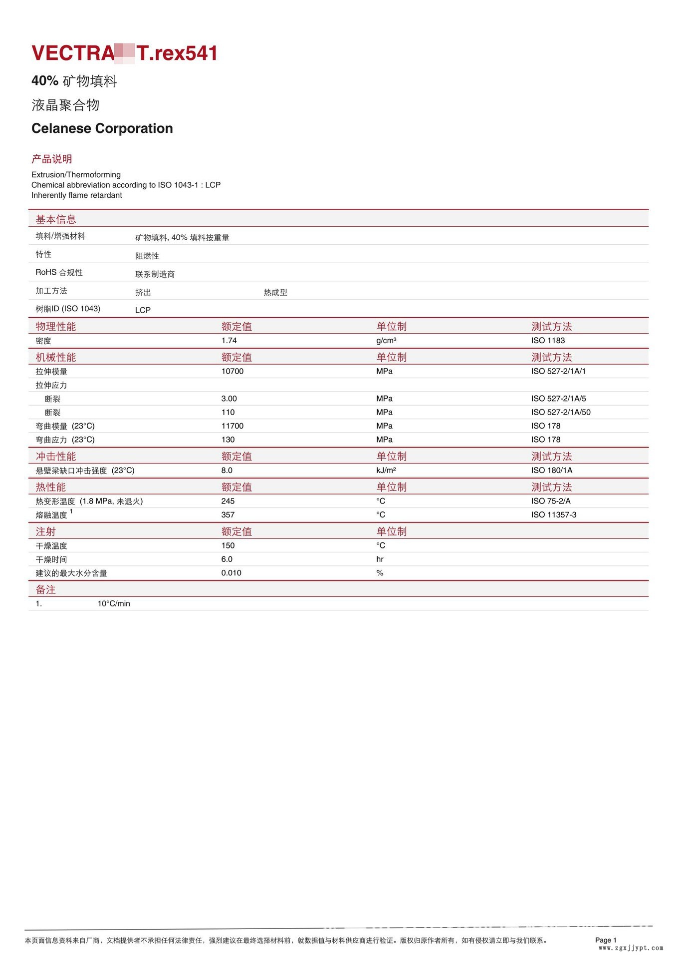 LCP/泰科纳/T.rex541 40%矿物增强 SMT对应 耐高温245度 防火V0示例图2