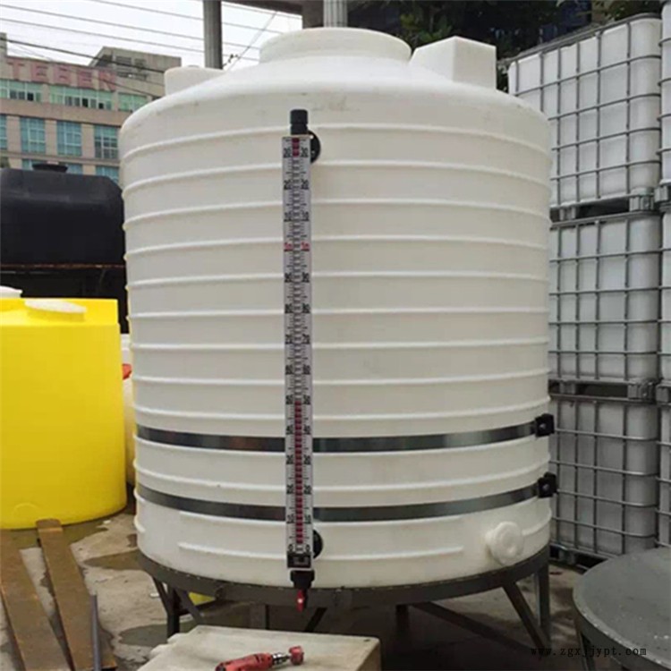 5立方储水锥底储罐 催化剂储存锥形塑料储罐 甬诚10吨带槽钢托盘塑料大桶