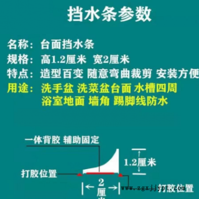 厨房台面挡水条洗菜池挡水防水条墙角隔水阻水条可弯曲踢脚线可用图2