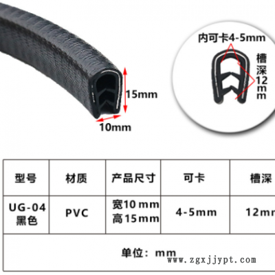 橡胶U型骨架密封条锋利钣金边缘保护条U型卡槽玻璃防割包边条图2