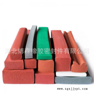 厂家供应硅胶密实发泡圆条海绵条P型U型彩色实心高弹方条耐高温图2