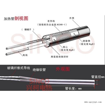 江苏省定做干烧电发热管 干烧单头加热棒 模温机干烧电热管 量身定制质量保障追求品质兴柯（SINCO）图2