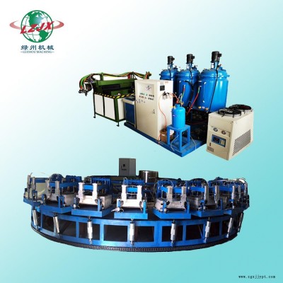 绿州聚氨酯注塑机 自动圆盘流水线 机械手浇注PU高低压发泡机械