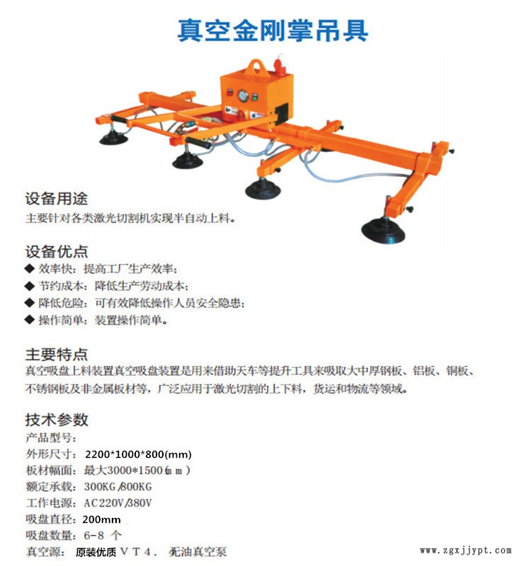 玻璃真空吸盘吊具 板材真空吸盘吊具 真空吸盘机械手金钢掌吊具示例图1